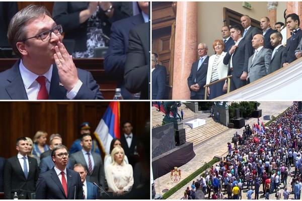 VUČIĆ POLOŽIO ZAKLETVU, PA POSLAO POLJUBAC SINU: Srbiju volim iznad svega, biću HRABAR PREDSEDNIK! (VIDEO)