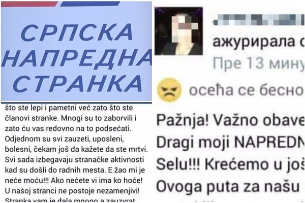 DRAGI MOJI NAPREDNJACI, DOBILI STE POSAO, SAD SE PRAVITE MRTVI: Hit status SNS aktivistkinje (FOTO)