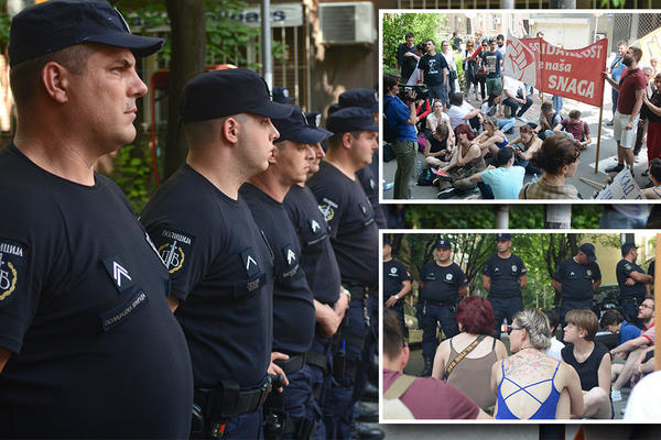 DVE OSOBE UHAPŠENE ZBOG PITANJA MINISTRU! Ne davimo BG blokirali policijsku stanicu u Majke Jevrosime! HAOS U CENTRU BEOGRADA (FOTO) (VIDEO)