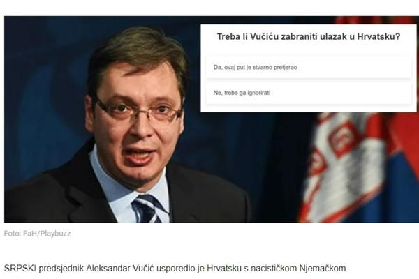 HRVATI TRAŽE DA SE VUČIĆU ZABRANI ULAZAK U HRVATSKU: Zbog OVE IZJAVE počelo je anketiranje na internetu! Nećete verovati koji su rezultati glasanja