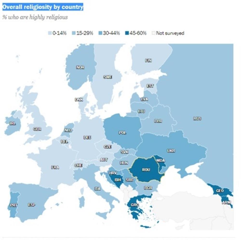 Religioznost po zemljama, kombinacija svih načina izražavanja vere