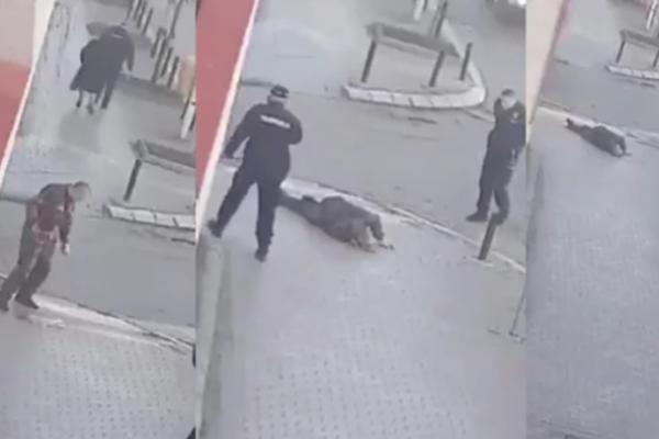 JEZIV SNIMAK IZ KRAGUJEVCA! Počeo sebi da SEČE VRAT, policija je STAJALA PORED! (VRLO UZNEMIRUJUĆ VIDEO)