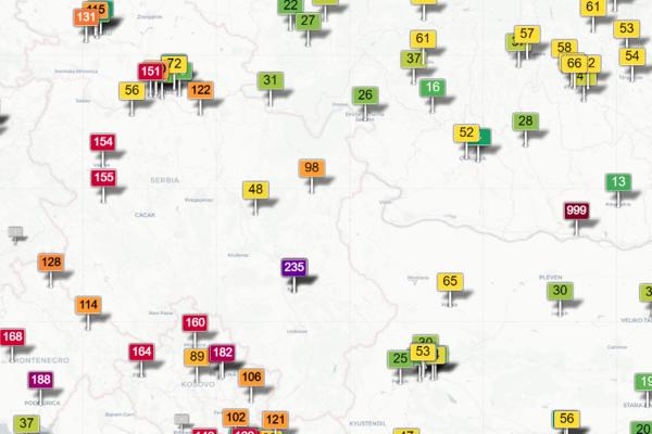 U SRPSKOM GRADU JUTROS NENORMALNO ZAGAĐENJE: Indeks došao čak do 235! (MAPA)