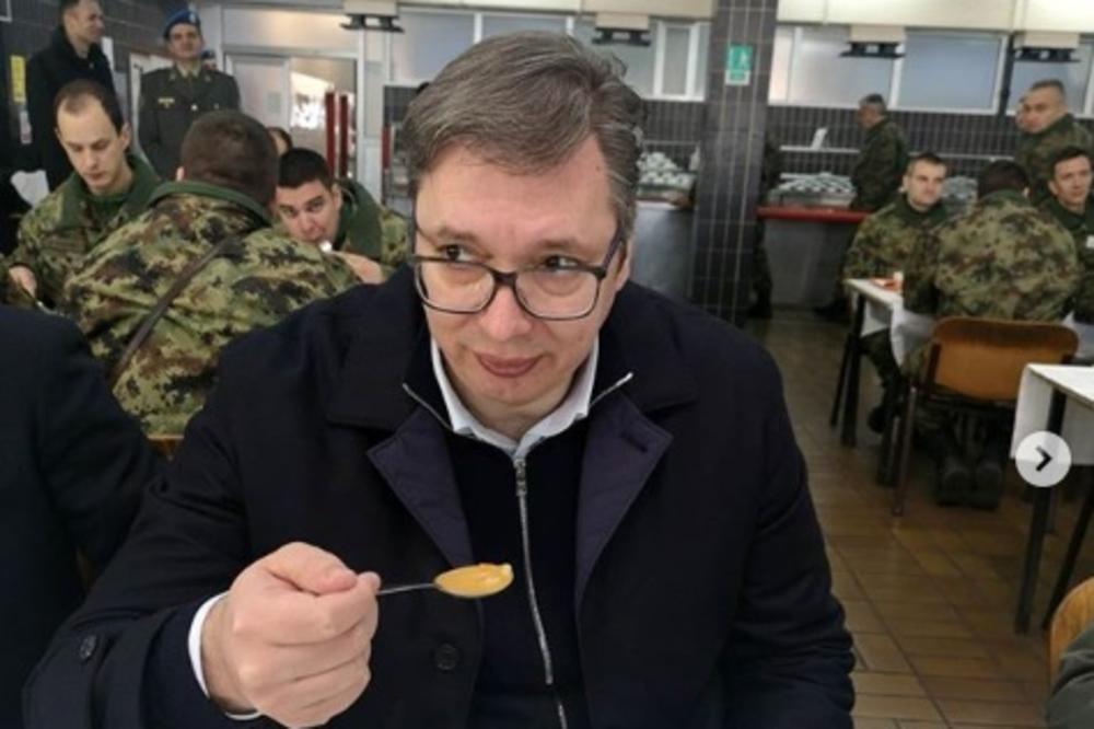 VUČIĆ IZNENADIO VOJNIKE: Iznenada se pojavio, a zatim navalio na specijalitet naše armije! NAJAVIO I VEĆE PLATE