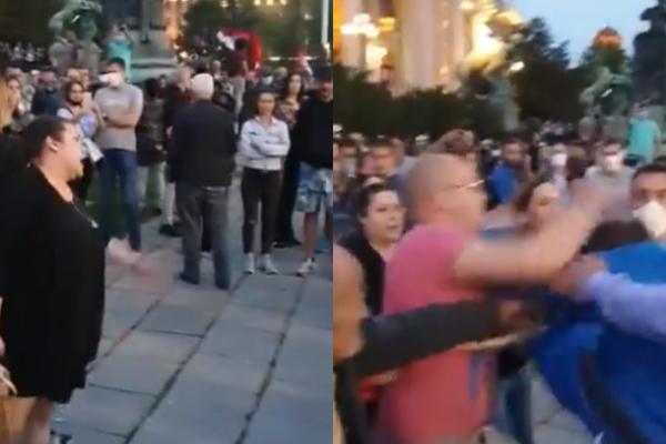 ZNA LI SE KO JE OVAJ ČOVEK I DA LI JE UHAPŠEN? Pogledajte kako se zaleće da bije ženu na ulici (VIDEO)