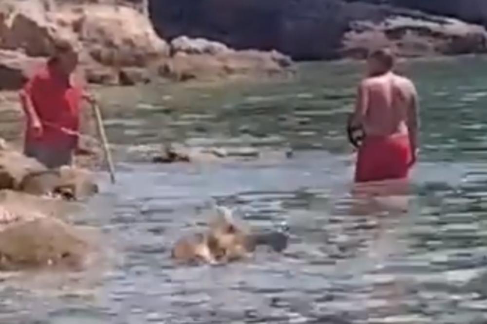 HRVAT PRISVOJIO PLAŽU, PA LOPATOM NAPAO TURISTU: Uhvatio se za polni organ, a kroz megafon psovao kupače (VIDEO)