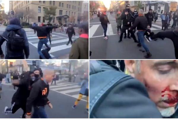 KRVAVI SUKOBI U VAŠINGTONU: Trampov pristalica dobio ŽESTOKE BATINE od levičara! OGLASIO SE I TRAMP! (VIDEO)