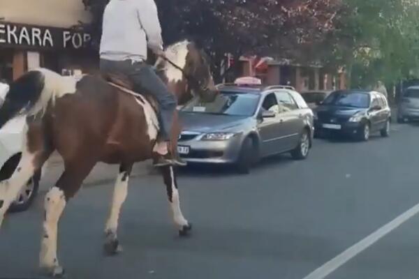 LAGANO NA KONJU DO PRODAVNICE: Natovario namirnije i odjurio, hit snimak sa Ceraka! (VIDEO)