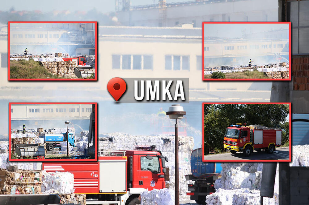 PRVI SNIMAK POŽARA NA UMCI! Izašlo je devet vozila sa 22 vatrogasca, GORI PORED FABRIKE KARTONA! (VIDEO)