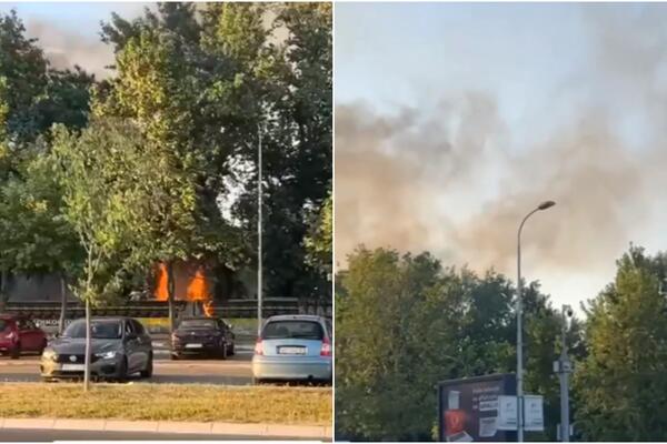 GORI KOD ARENE: Dim nadvio Novi Beograd, STIGLI VATROGASCI, BORBA SA STIHIJOM! (VIDEO)