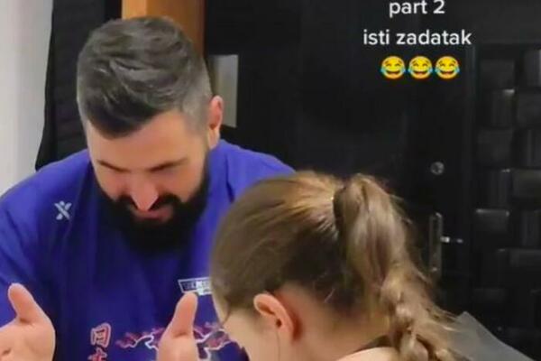 BOSANAC OBJAŠNJAVA ĆERKI MATEMATIKU: Njegove reakcije su PRAVI HIT! (VIDEO)