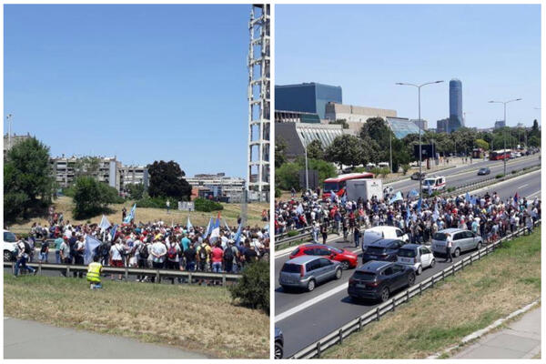 NEZADOVOLJNI RADNICI FIJATA BLOKIRALI AUTO-PUT KOD SAVA CENTRA: Protest preselili u Beograd (VIDEO)