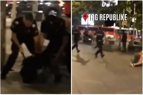 "HOĆE DA ME UBIJE, NOŽ, NOŽ": Frka na Trgu republike, POLICIJA GA HAPSI PRED SVIMA, ljudi u NEVERICI! (VIDEO)