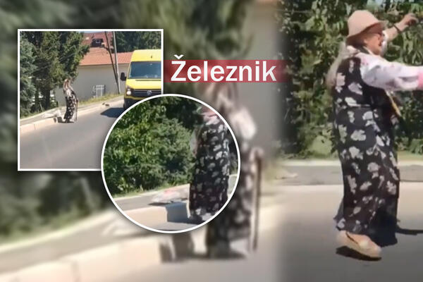 VOZAČI PAZITE, BAKA JE NA PUTU! Pojavio se snimak iz Vodovodske, nikom nije jasno šta radi starica (VIDEO)