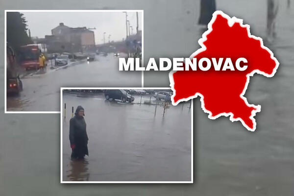 MLADENOVAC NA VODI: Ljudi gaze u JEZERIMA do KOLENA, automobili se JEDVA probijaju na PUTU! (VIDEO)