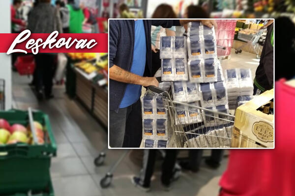 POBEDNIK GODINE DOLAZI IZ LESKOVCA, 'LADNO JE KUPIO 50 KILOGRAMA ŠEĆERA: Grabio sa paleta, OPUSTOŠIO MARKET! (FOTO)