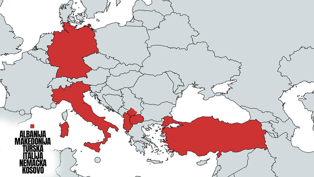 Albanija, Srbija, Hrvatska, Bosna i Hercegovina