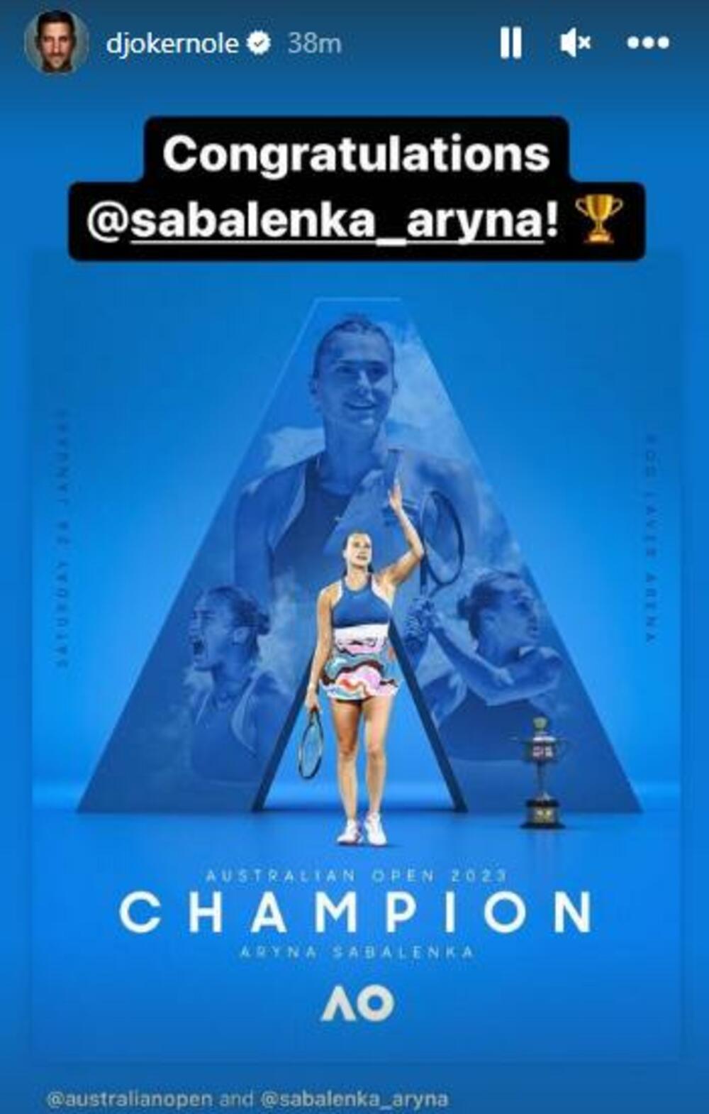 Novak Đoković, Arina Sabalenka