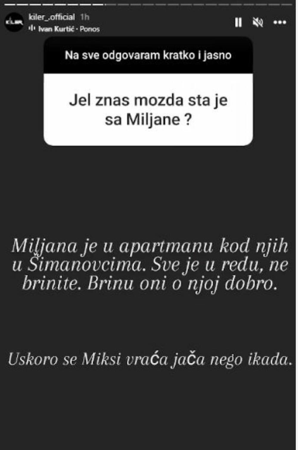 Miljana Kulić se nalazi u Šimanovicima u apartamnu