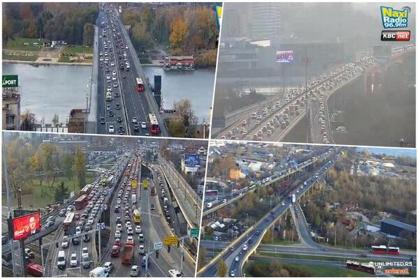 KOLAPS OD RANOG JUTRA U BEOGRADU: Gužve na mostovima, kolona vozila i kod Autokomande