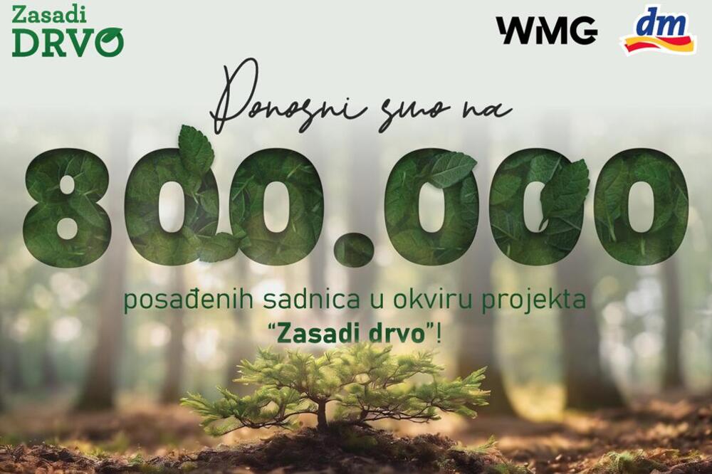 POSTIGNUT CILJ 5. SEZONE PROJEKTA „ZASADI DRVO“: Od 2019. godine Srbija bogatija za ukupno 800.000 stabala