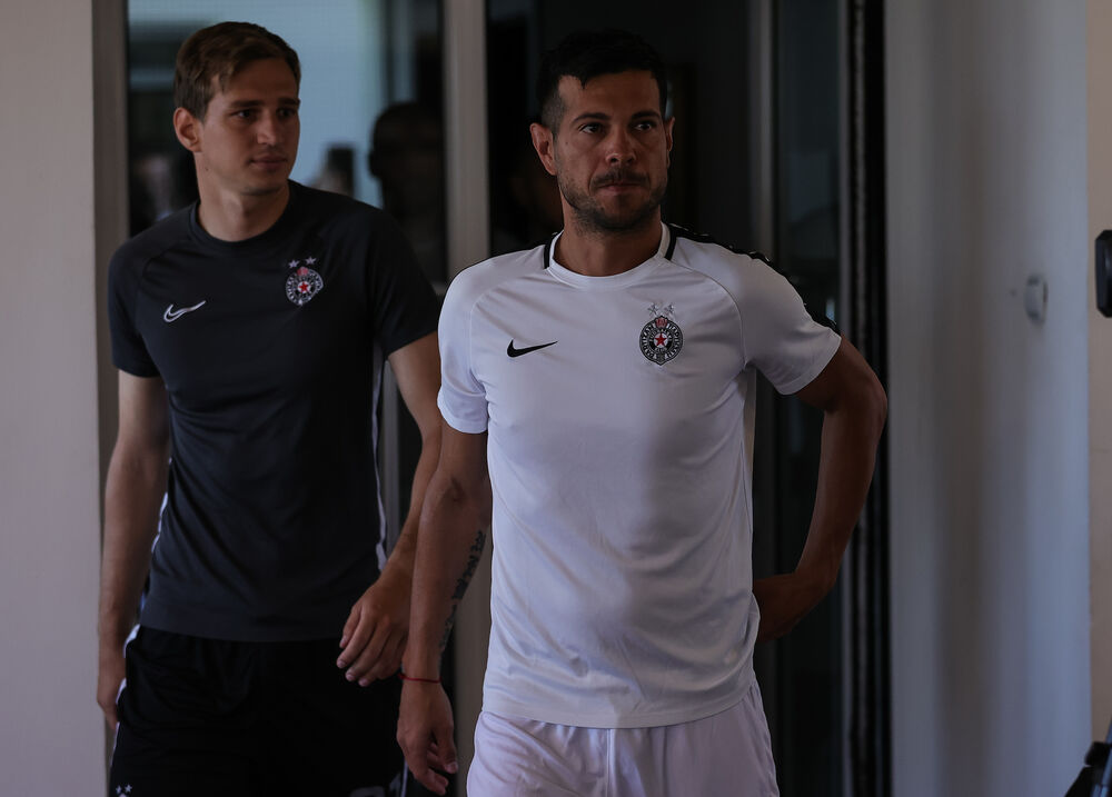 Aleksandar Popović i Milan Smiljanić tokom igračkih dana u Partizanu