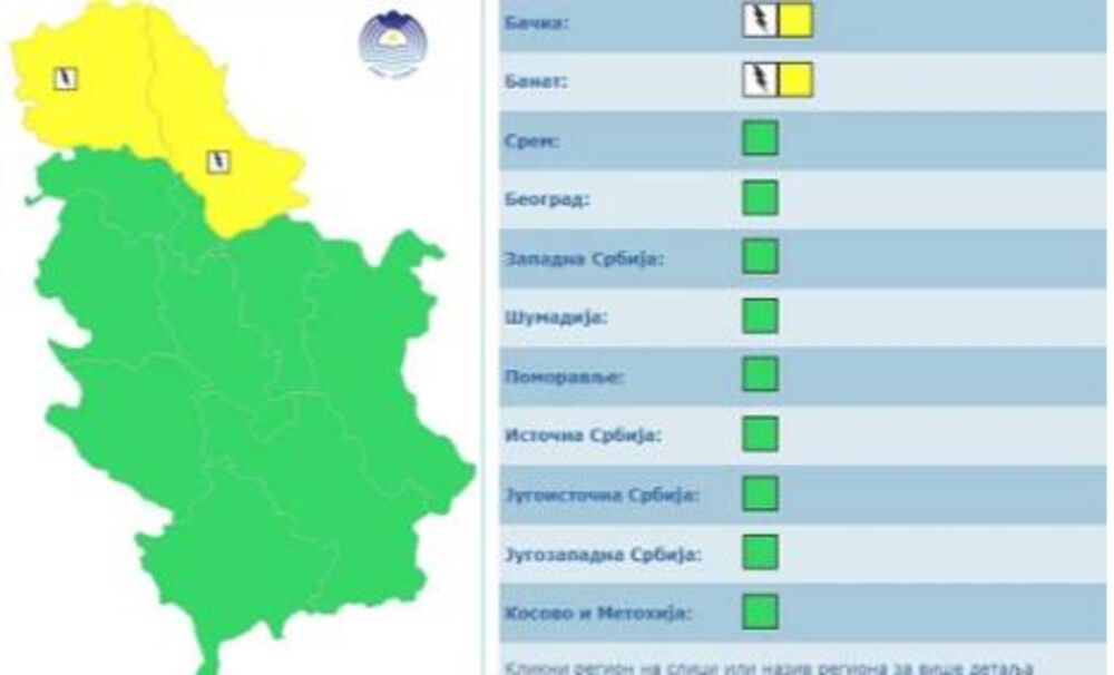 Meteoalarm za 1.jun