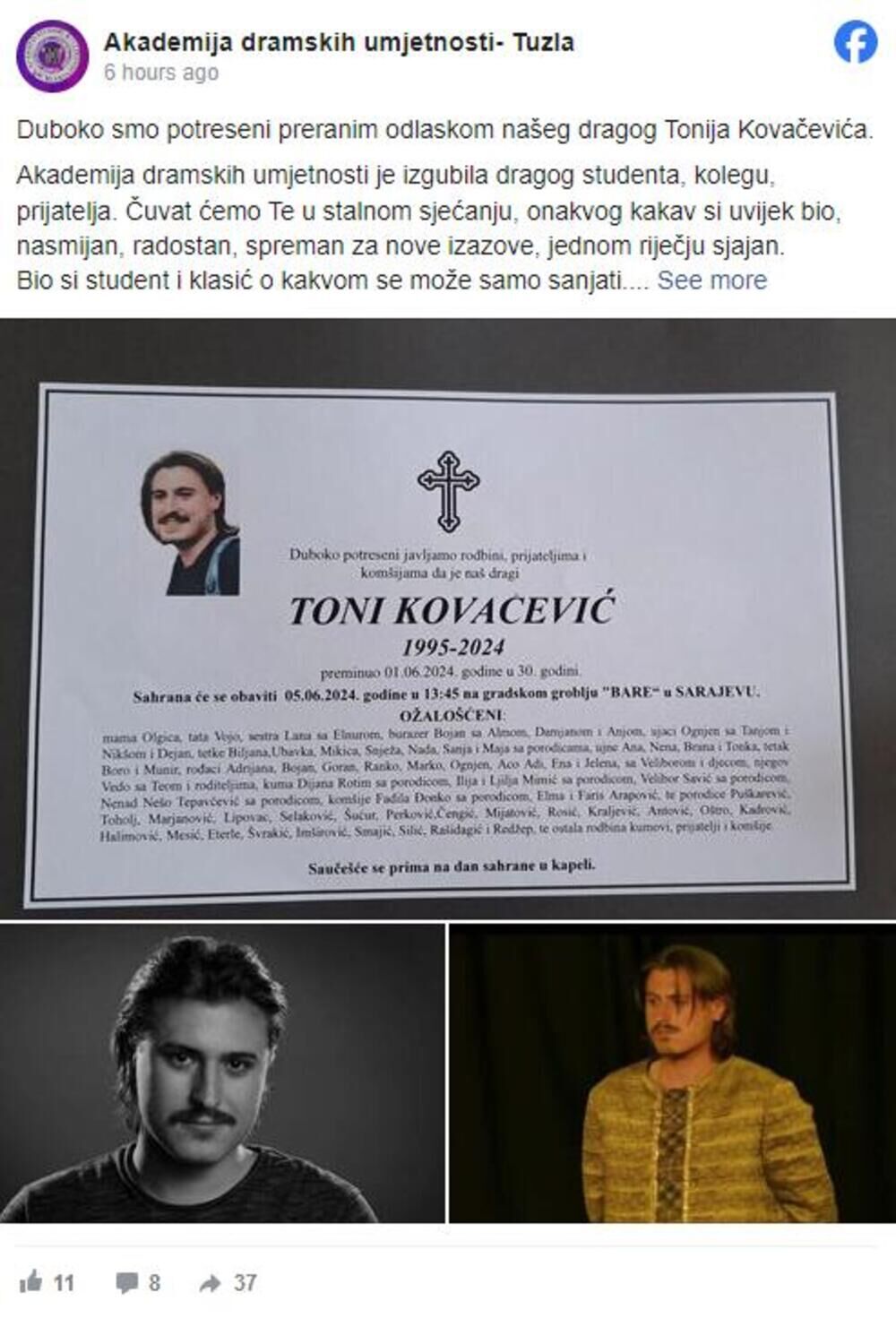 Preminuo Toni Kovačević