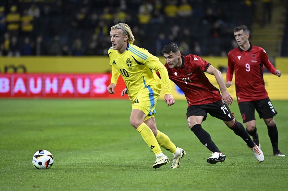Emil Forsberg na prijateljskoj utakmici Švedske i Albanije