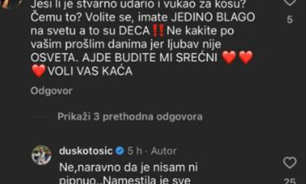 Duško Tošić o incidentu sa Karleušom