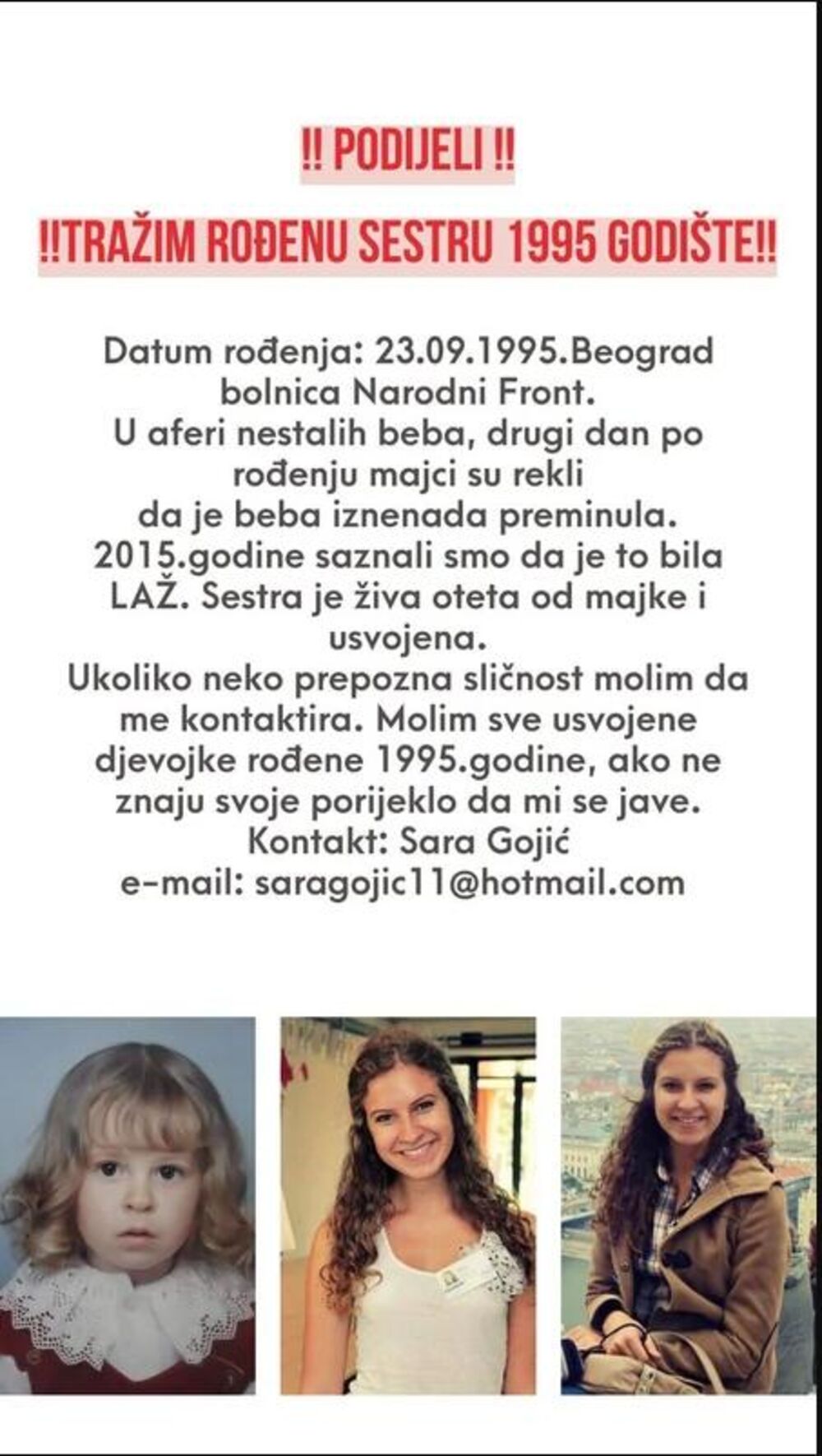 Sara traži sestru