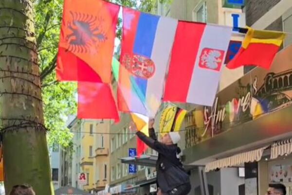 SKANDAL: ALBANCI ISČUPALI ZASTAVU SRBIJE NA EURO! (VIDEO)