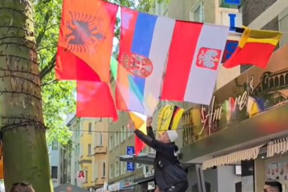 SKANDAL: ALBANCI ISČUPALI ZASTAVU SRBIJE NA EURO! (VIDEO)