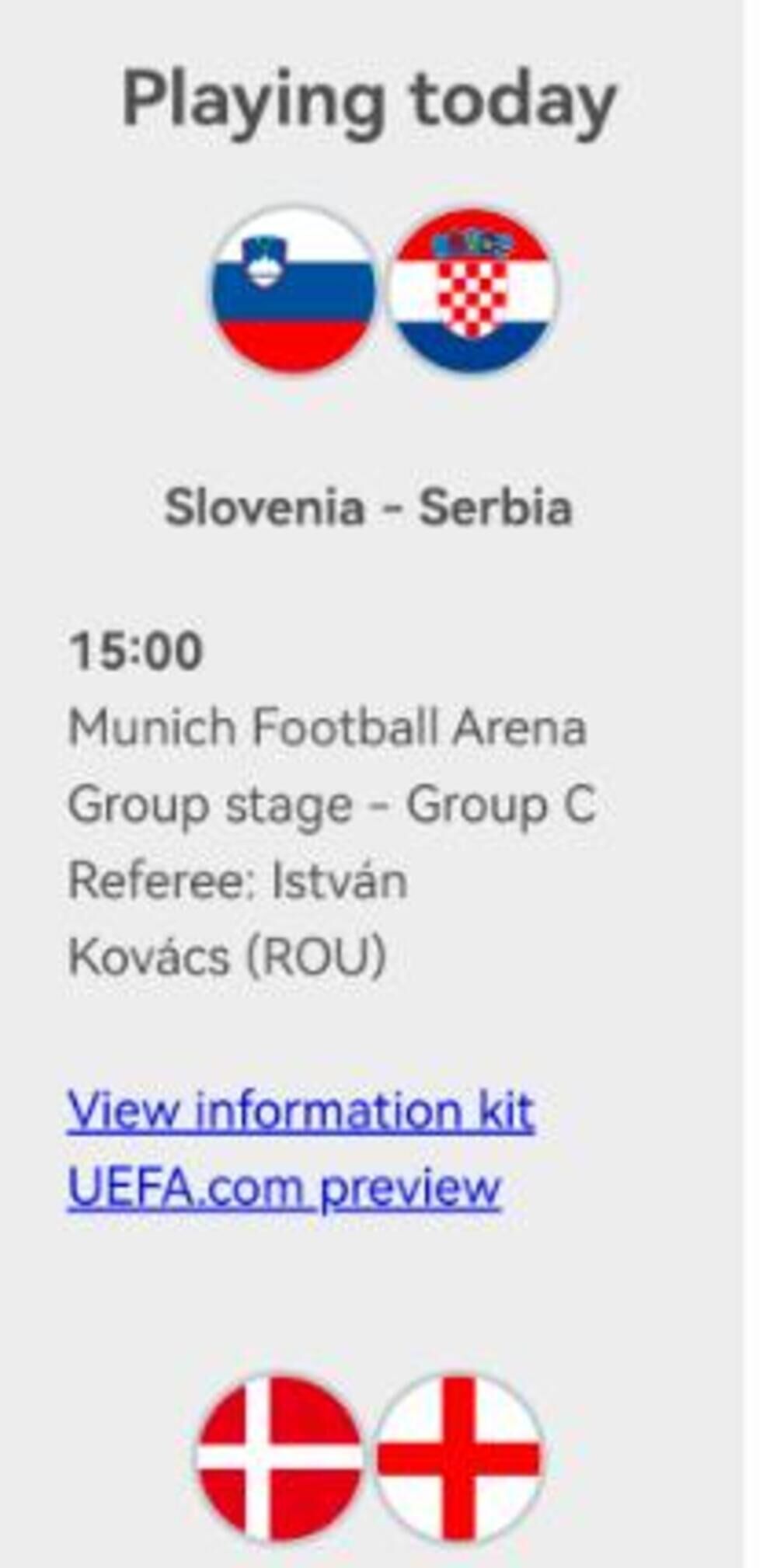 Fudbalska reprezentacija Srbije, Fudbalska reprezentacija Slovenije, EURO 2024