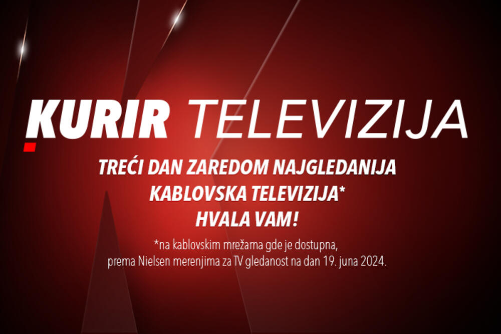 KURIR TELEVIZIJA TREĆI DAN ZAREDOM NAJGLEDANIJA KABLOVSKA TELEVIZIJA