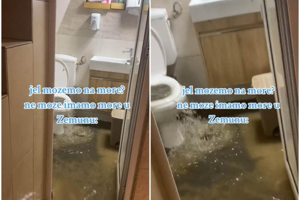 "NE MORAMO NA MORE, IMAMO GA U ZEMUNU" Objavljen snimak iz kafića, voda iz wc šolje šiklja na sve strane! (VIDEO)