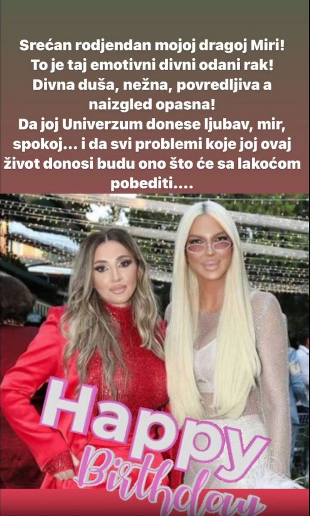 Jelena Karleuša čestitala rođendan Miri Škorić