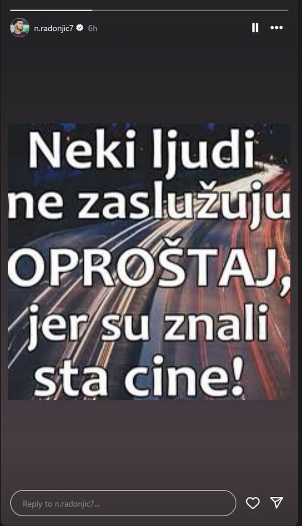 Objava Nemanje Radonjića