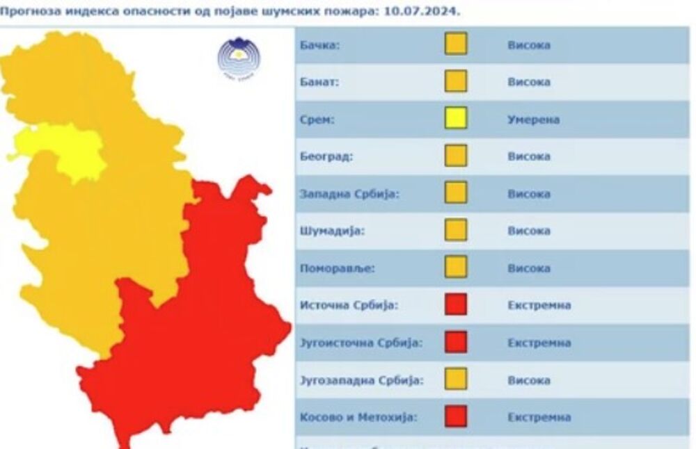 Mapa RHMZ