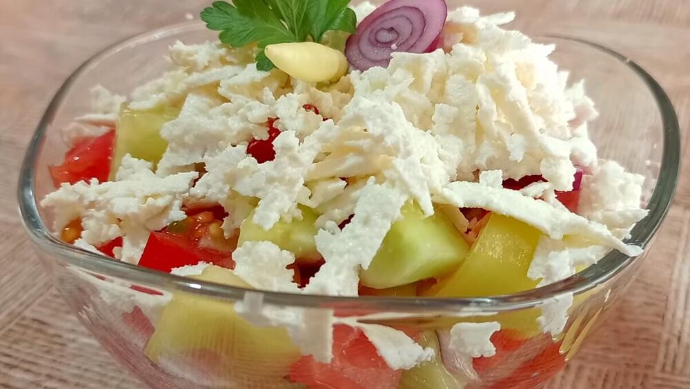 Šopska salata, Kafanska šopska salata