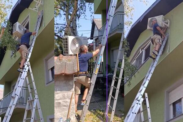 "Treba da kupiš dizalicu": Čovek postavio snimak montiranja klime na kuću, mreže gore, je l' on realan? (VIDEO)