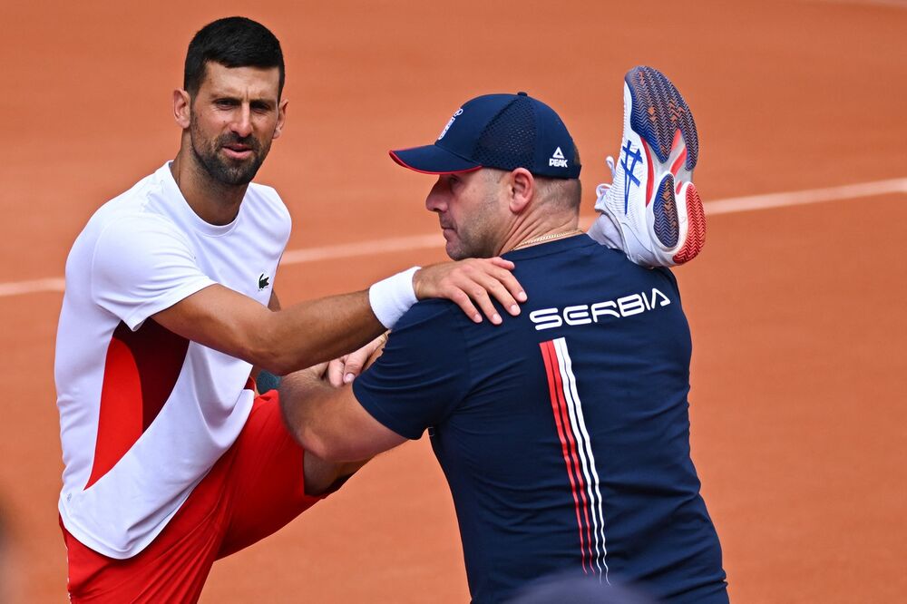 Novak Đoković na treningu pred početak Olimpijskih igara 