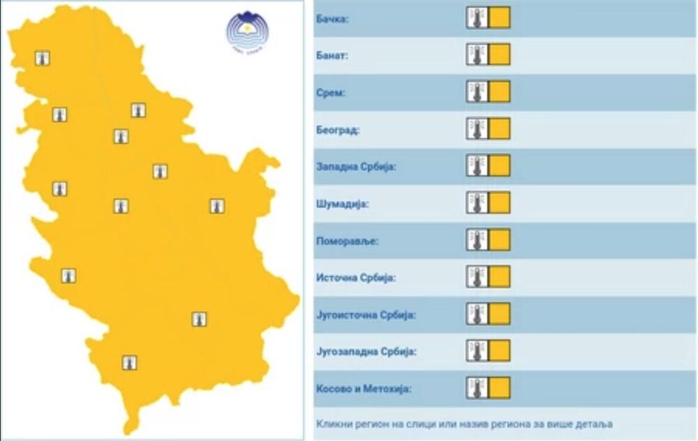 'Narandžasti' meteoalarm za nedelju