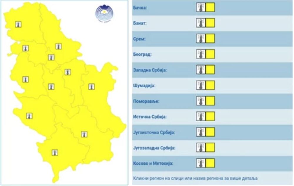 'Žuti' meteoalarm za subotu