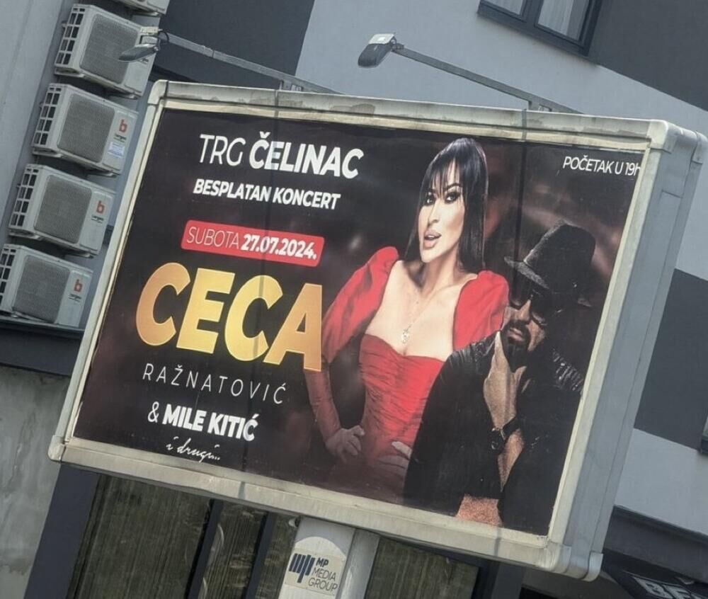 Bilbord o koncertu Svetlane Cece Ražnjatović