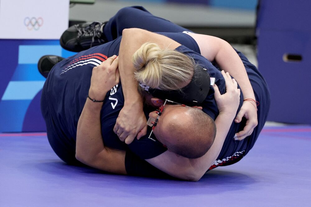 Slavlje Zorane Arunović i Damira Mikeca nakon zlatne medalje 