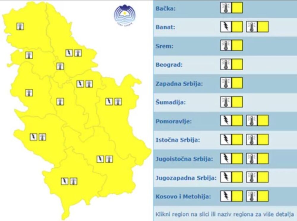 Meteoalarm za petak