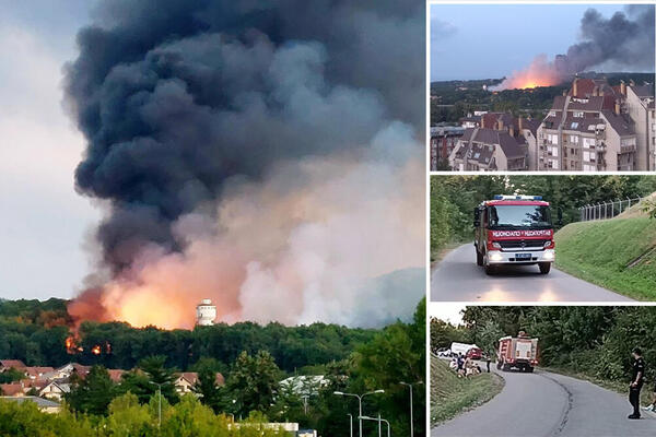 Prvi snimci požara u Kragujevcu: Gori fabrika peleta, nadvio se crni dim, ekplozije odjekuju gradom (VIDEO)