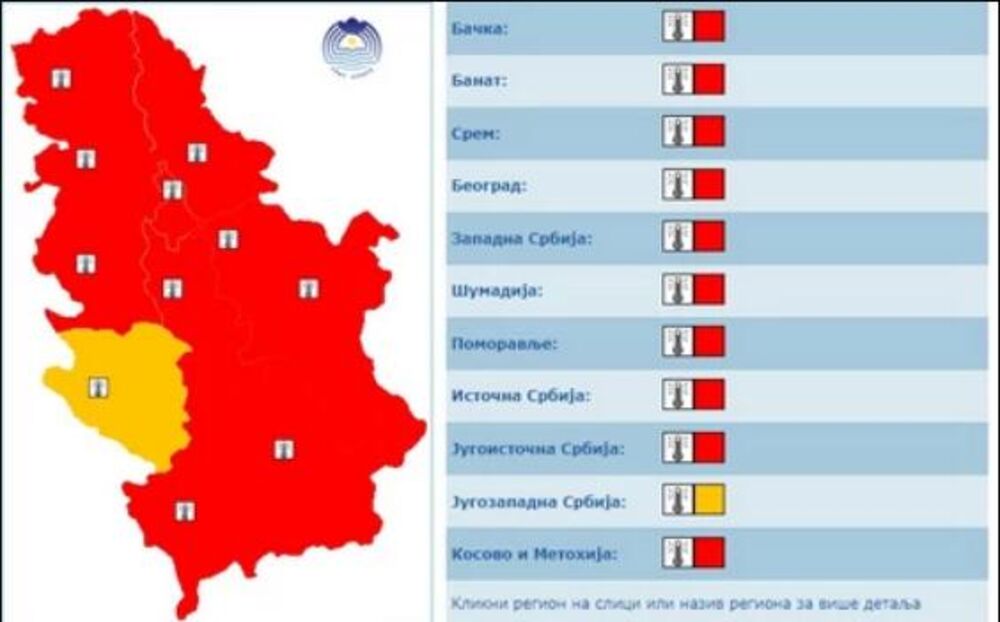 Meteoalarm 13. avgust