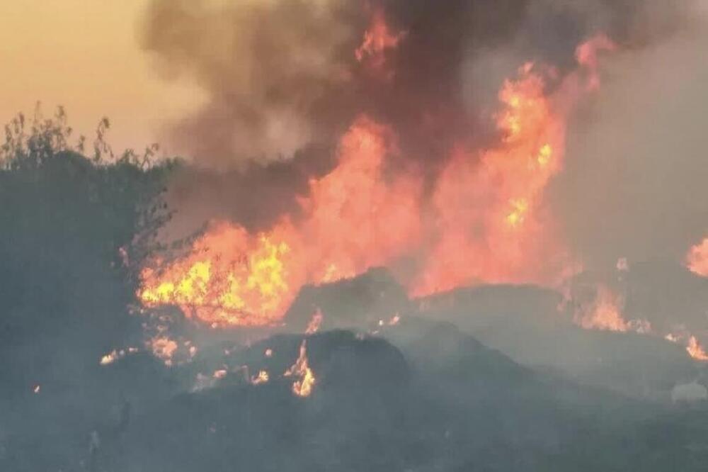 Veliki požar u Bačkoj Palanci: Vatra i dim na sve strane (FOTO)